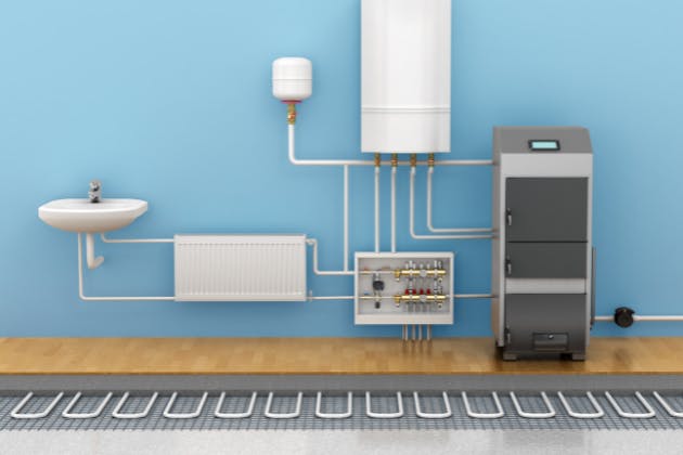 underfloor heating and air source heat pumps